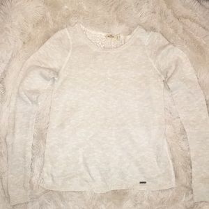 GORGEOUS LACE BACK SPARKLY HOLLISTER CREAM SWEATER